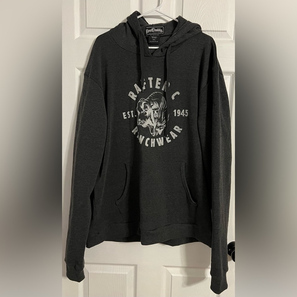 Rafter C Ranchwear Size 3xl Boot Daddy Collection Gray With Graphic Hoodie